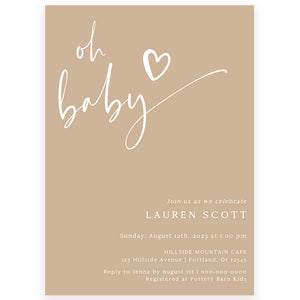 Oh Baby Shower Invitation | www.foreveryourprints.com