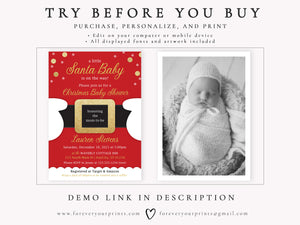 Santa Baby Shower Invitation | www.foreveryourprints.com