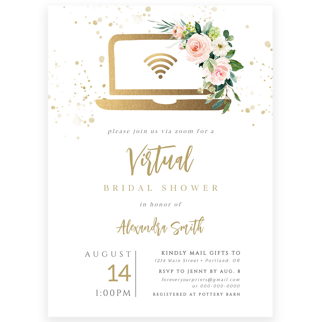 Virtual Bridal Shower Invitation | www.foreveryourprints.com