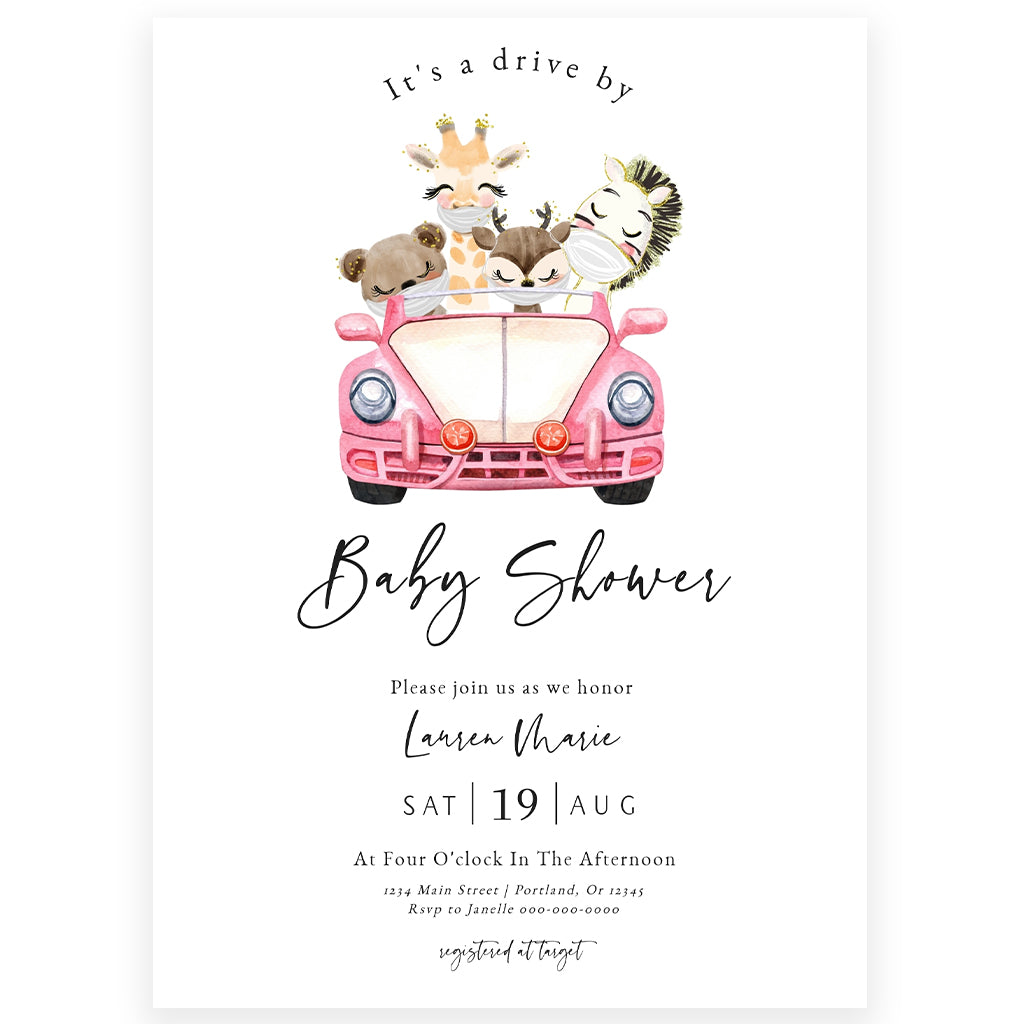 Drive By Baby Shower Invitation, image size:1024x1024
