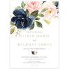 Navy and Blush Floral Wedding Invitation | www.foreveryourprints.com