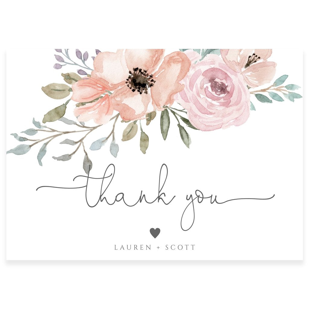floral thank you card