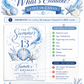 The summer I turned 13 birthday invitation with blue watercolor waves, seashells, starfish, sand dollar, coral, bubbles, and elegant beach details
