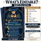 Teddy bear baby shower invitation with a brown bear wearing a navy bow, blue plaid border, gold lettering, stars, and greenery on a dark navy background