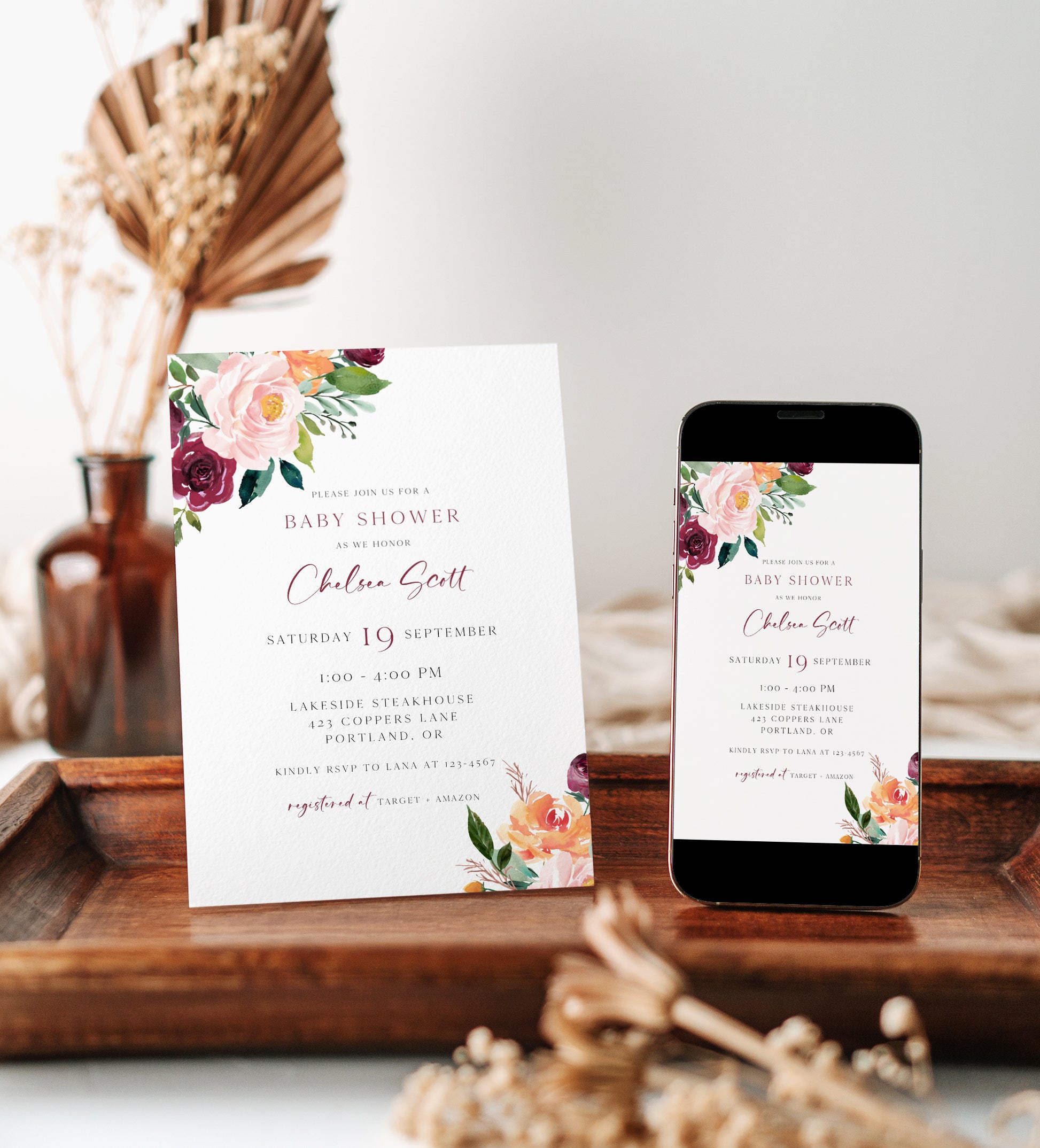 Floral Baby Shower Invitation | www.foreveryourprints.com