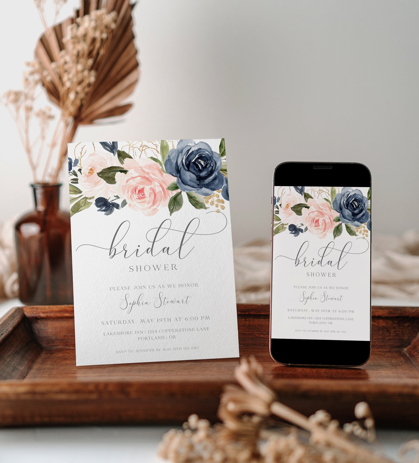 Floral Bridal Shower Invitation | www.foreveryourprints.com