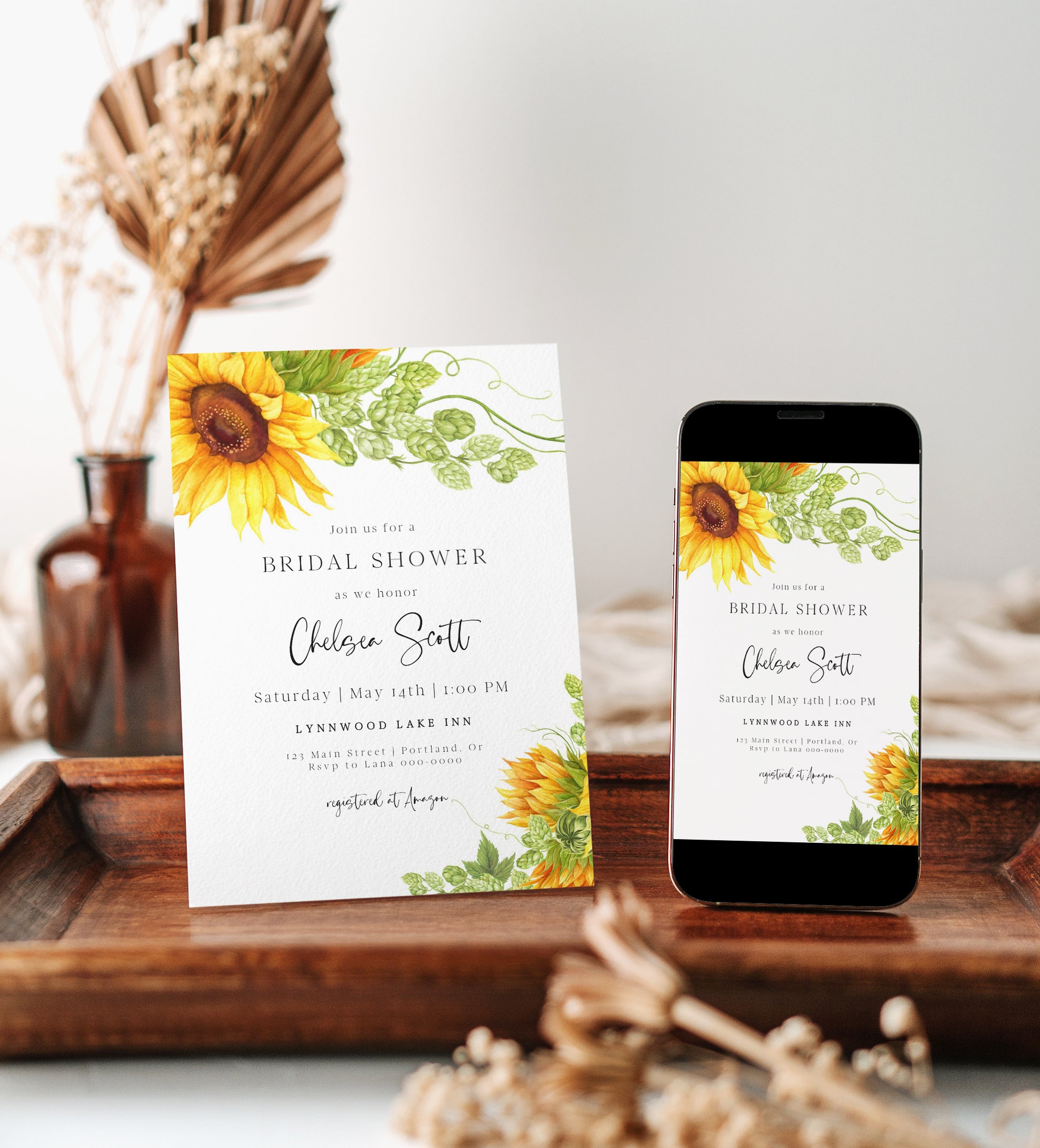 Sunflower Bridal Shower Invitation | www.foreveryourprints.com