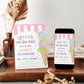 Pastel ice cream sprinkle first birthday party invitation template with watercolor ice cream cone and colorful sprinkles, editable in Canva