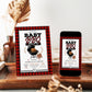 Buffalo plaid BBQ baby shower invitation with a grill and burger in red, black, and white