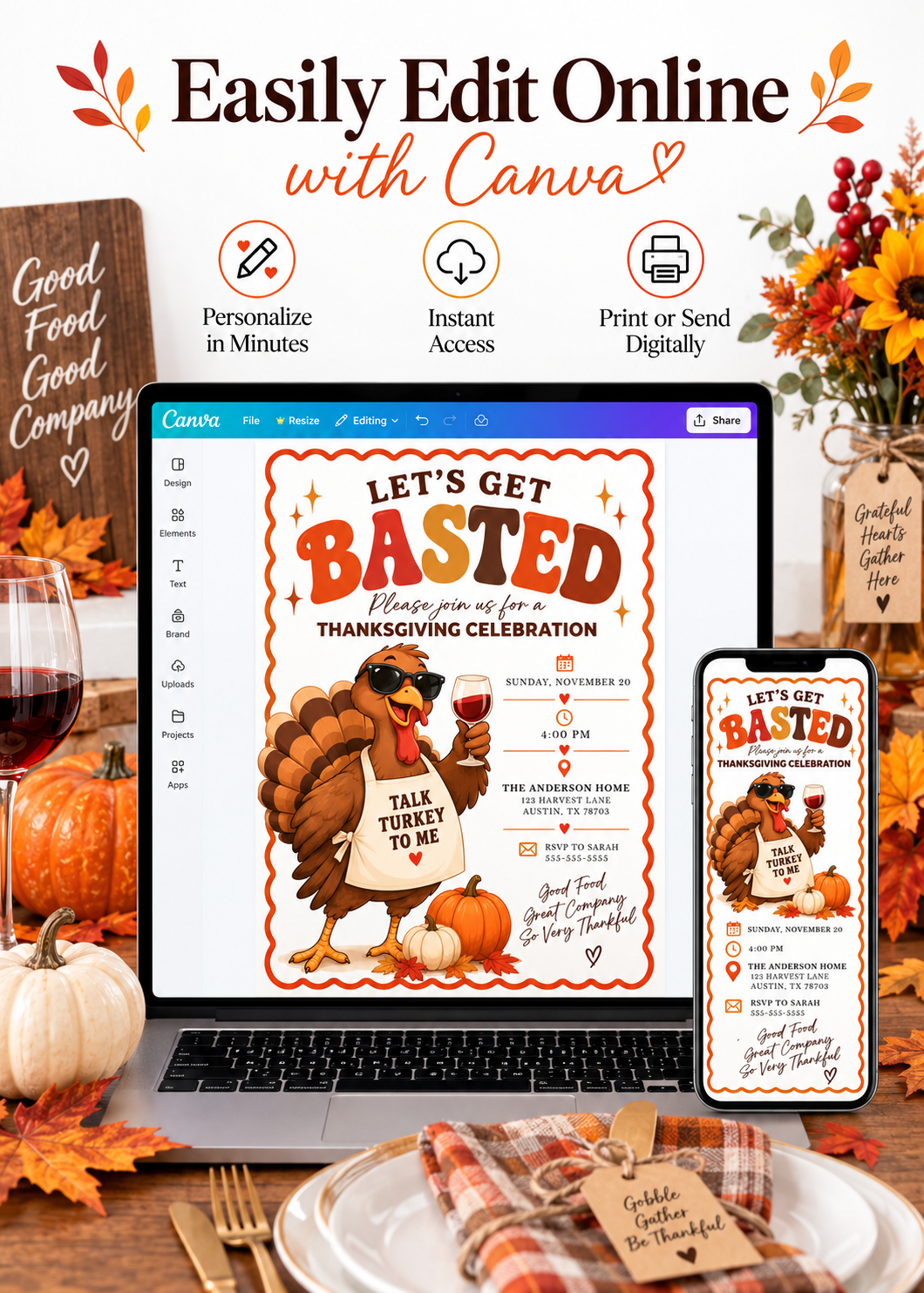 Thanksgiving Dinner Invitation