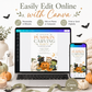 Pumpkin carving party invitation with ghost, black cat, owl, Frankenstein, carved pumpkin, and cute Halloween party details