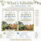 Tractor farm birthday invitation with a green tractor, wagon of farm animals, and blue barn in green and blue