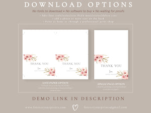 Floral Thank You Card Template | www.foreveryourprints.com