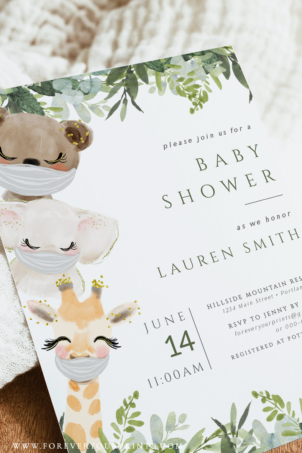 Safari Baby Shower Invitation | www.foreveryourprints.com