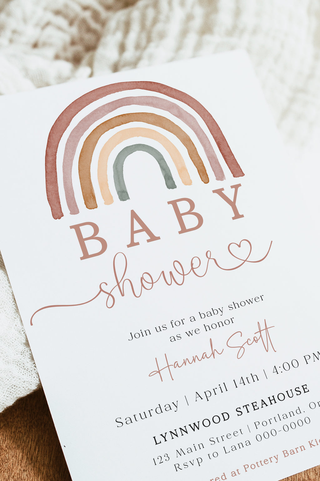 Rainbow Baby Shower Invitation | www.foreveryourprints.com