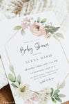 Baby Shower Invitation Blush Florals | www.foreveryourprints.com