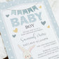 Bunny Baby Boy Shower Invitation | www.foreveryourprints.com