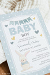 Bunny Baby Boy Shower Invitation | www.foreveryourprints.com