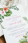 Tropical Baby Girl Shower Invitation | www.foreveryourprints.com