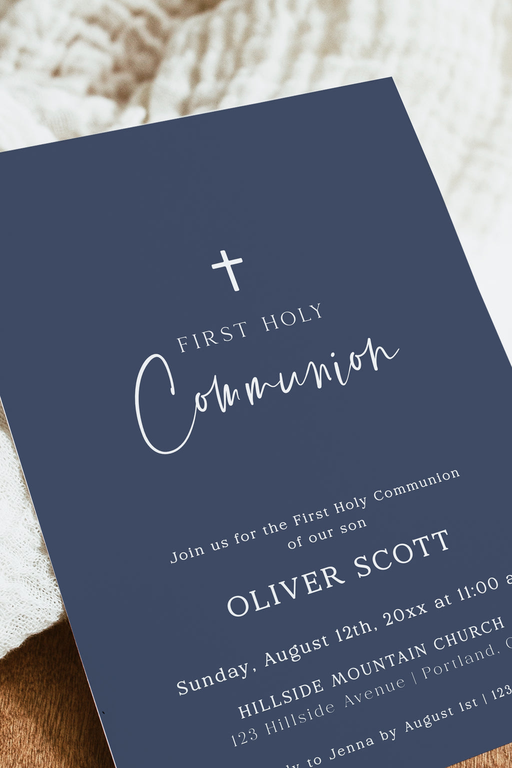 Baby Boy First Communion Invitation | www.foreveryourprints.com