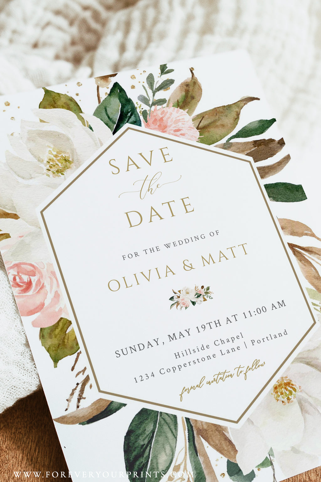 Edit Yourself Save The Date Invitation | www.foreveryourprints.com