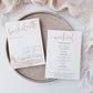 Latte toned bachelorette weekend invitation and itinerary set template with dusty rose calligraphy script and watercolor wash, editable in Canva