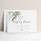 Watercolor greenery display shower insert with elegant modern script | www.foreveryourprints.com