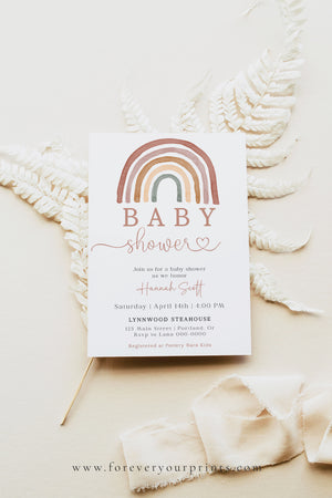 Rainbow Baby Shower Invitation | www.foreveryourprints.com