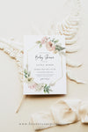 Baby Shower Invitation Blush Florals | www.foreveryourprints.com