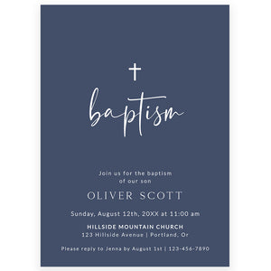 Boy Baptism Invitation | www.foreveryourprints.com