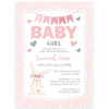 Bunny Baby Girl Shower Invitation | www.foreveryourprints.com