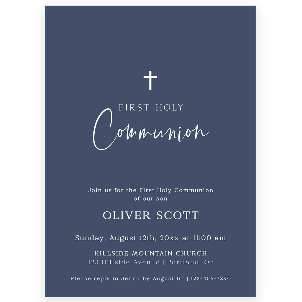 Baby Boy First Communion Invitation | www.foreveryourprints.com