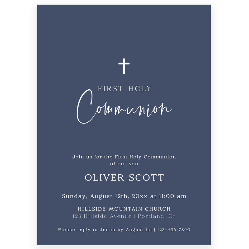Baby Boy First Communion Invitation | www.foreveryourprints.com