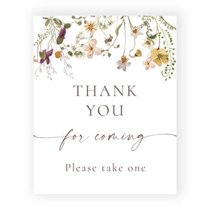 Wildflower Thank You Table Sign Template - Customizable Event Decor | www.foreveryourprints.com