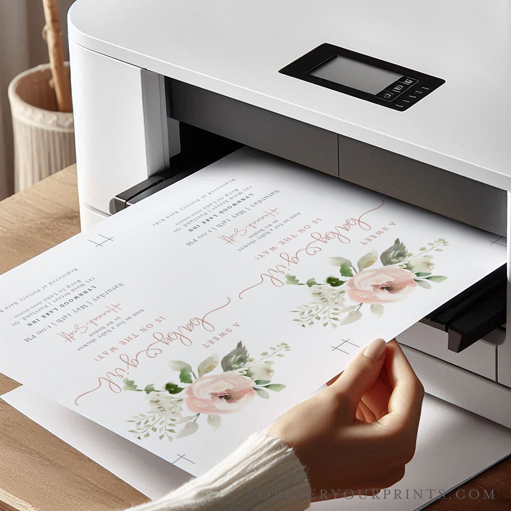 Floral Baby Girl Shower Invitation | www.foreveryourprints.com