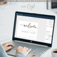 Wedding welcome sign featuring modern calligraphy and minimalist layout, editable online with Corjl | www.foreveryourprints.com