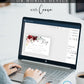 Burgundy floral wedding RSVP reply card template with watercolor roses in burgundy, blush, and cream with sage greenery, editable in Canva