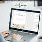 Vertical wildflower baby shower welcome sign template with watercolor meadow flowers in yellow, purple, and cream, editable in Canva