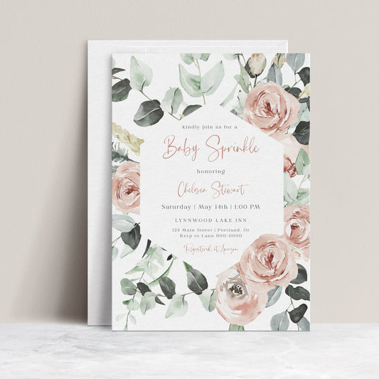 Floral Baby Sprinkle Invitation | www.foreveryourprints.com