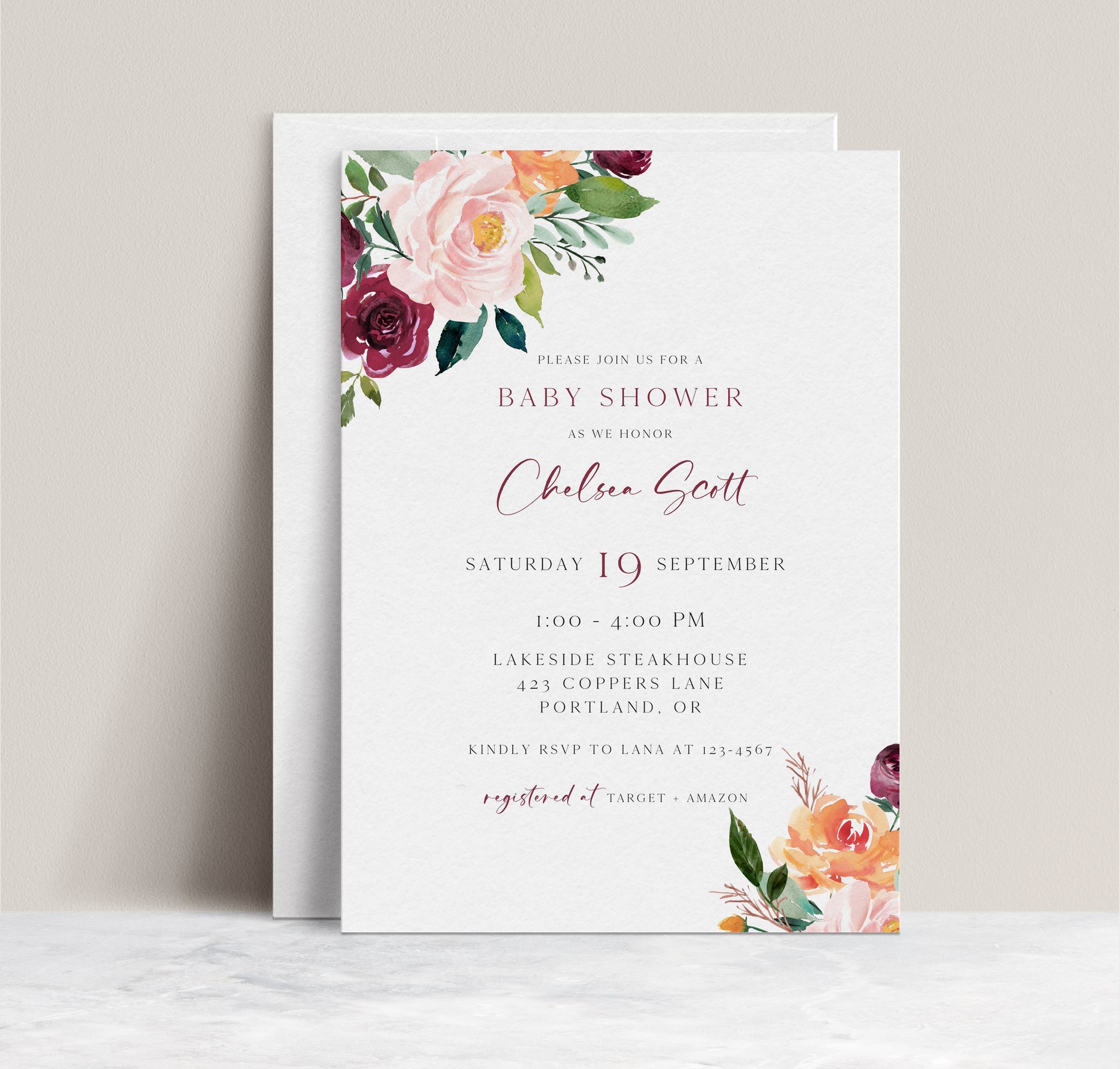 Floral Baby Shower Invitation | www.foreveryourprints.com