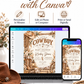 Cowboy baby shower invitation with western boots, cowboy hat, rope, lantern, rustic barn, wagon wheel, and neutral florals in brown tones