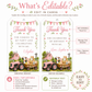 Barnyard birthday thank-you favor tag featuring a pink tractor, pink barn, cow, pig, pony, chick, puppy, kitten and pastel bunting.
