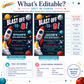 Space birthday party invitation with a rocket, planets, and stars on a navy galaxy background