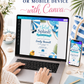 Splish splash boy baby shower invitation with a pool ring, rubber duck, and beach ball in blue and white