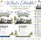 Chugga Chugga Two Two second birthday invitation featuring a navy and sage steam train, railroad crossing sign, trees and bunting.
