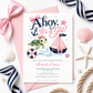 Ahoy It's a Girl Baby Shower Invitation