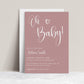 Oh Baby Shower Invitation Girl