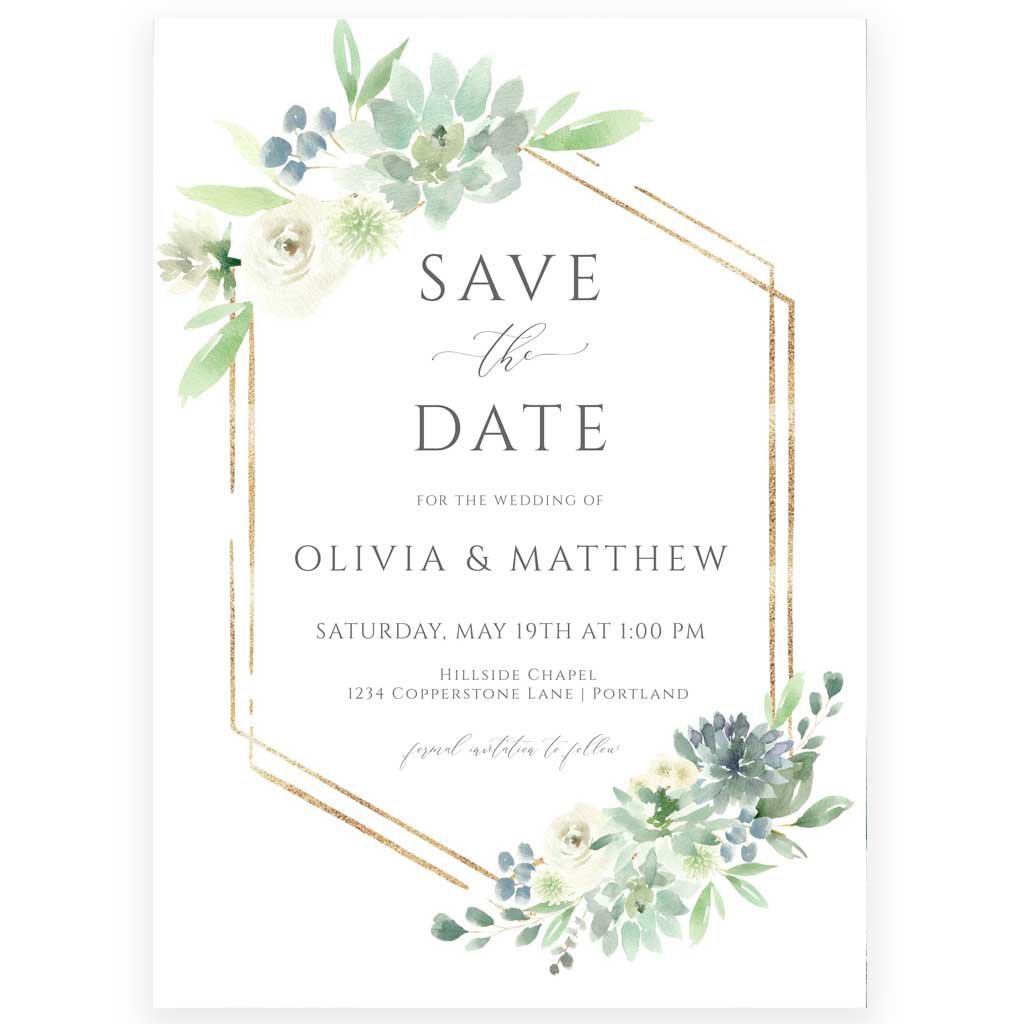 Botanical Save The Date Invitation | www.foreveryourprints.com