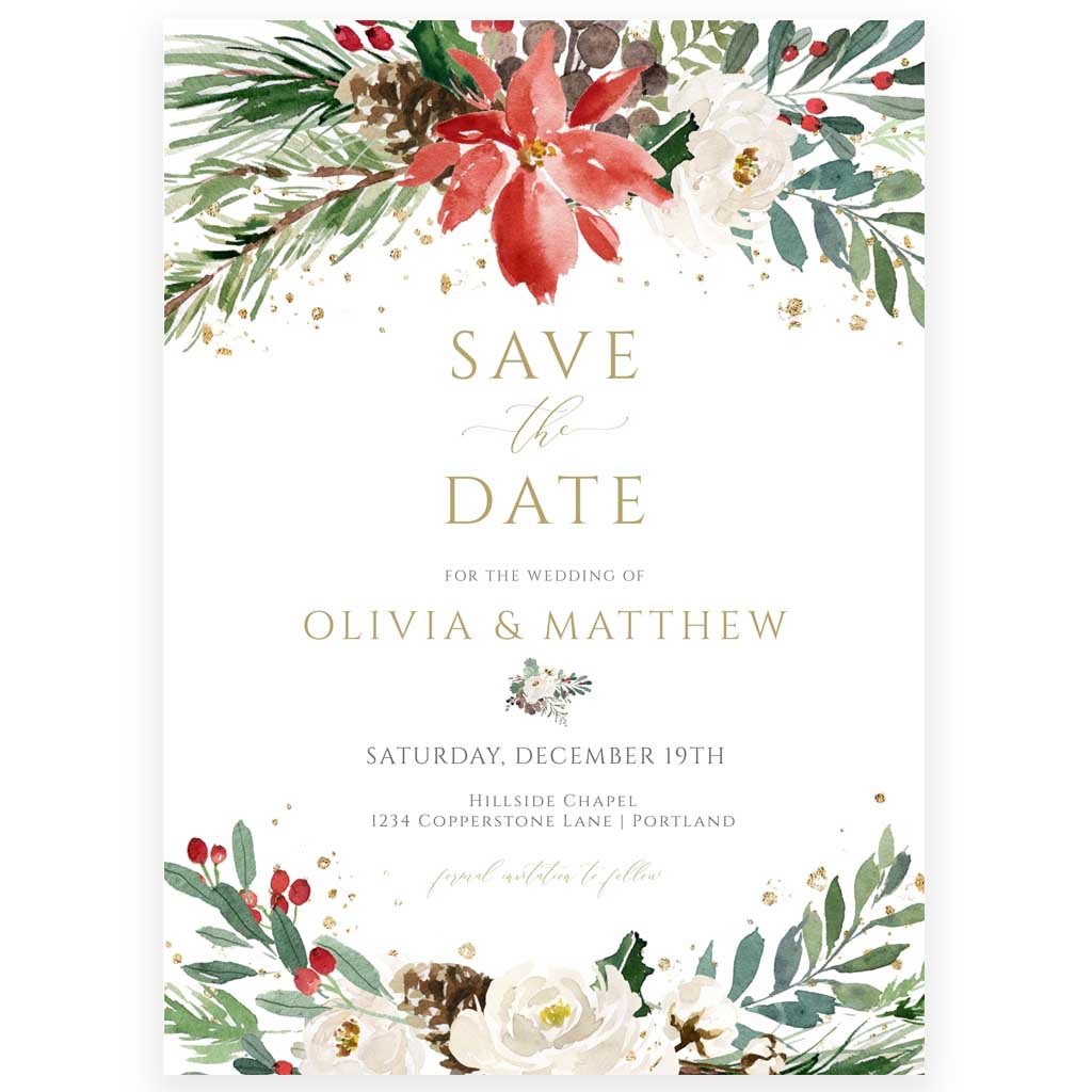Christmas Save The Date Invitation | www.foreveryourprints.com