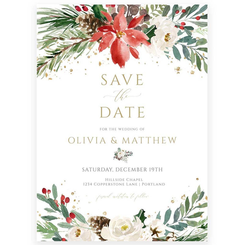 Christmas Save The Date Invitation | www.foreveryourprints.com